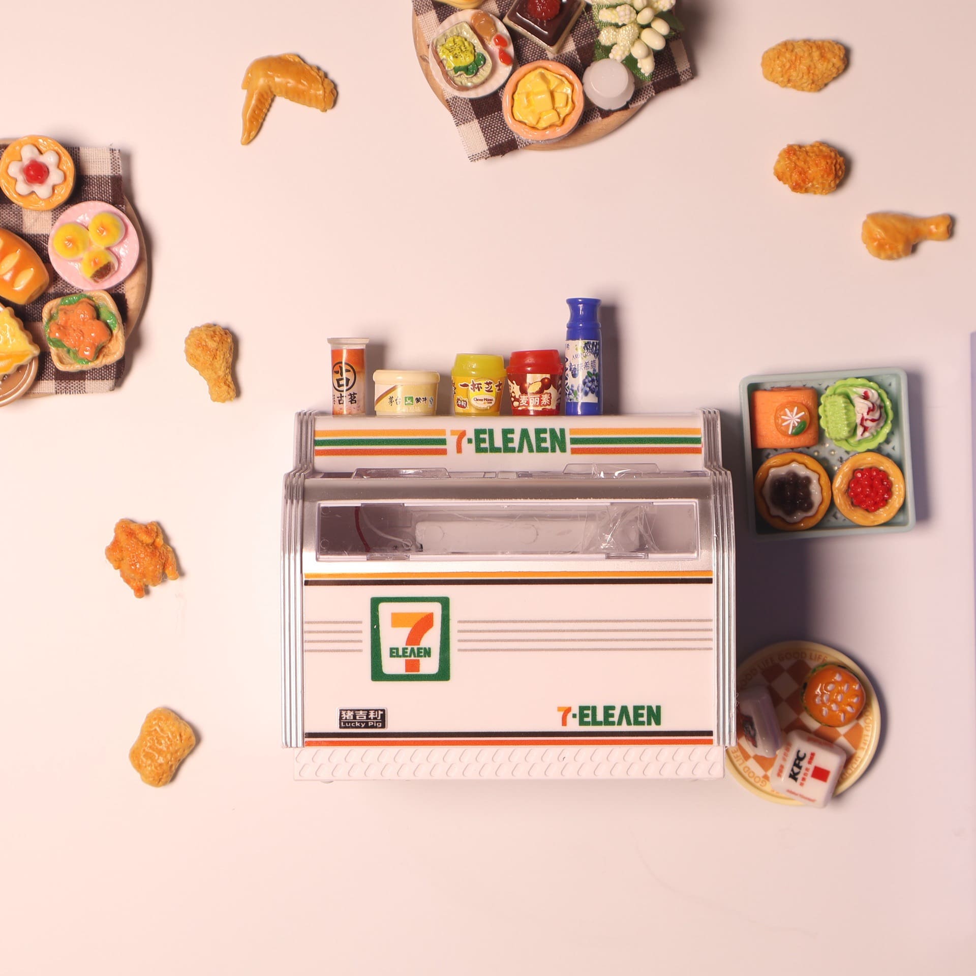711 Freezer+ 30 Random Mini Snacks + 1 Pack of Ice Cubes