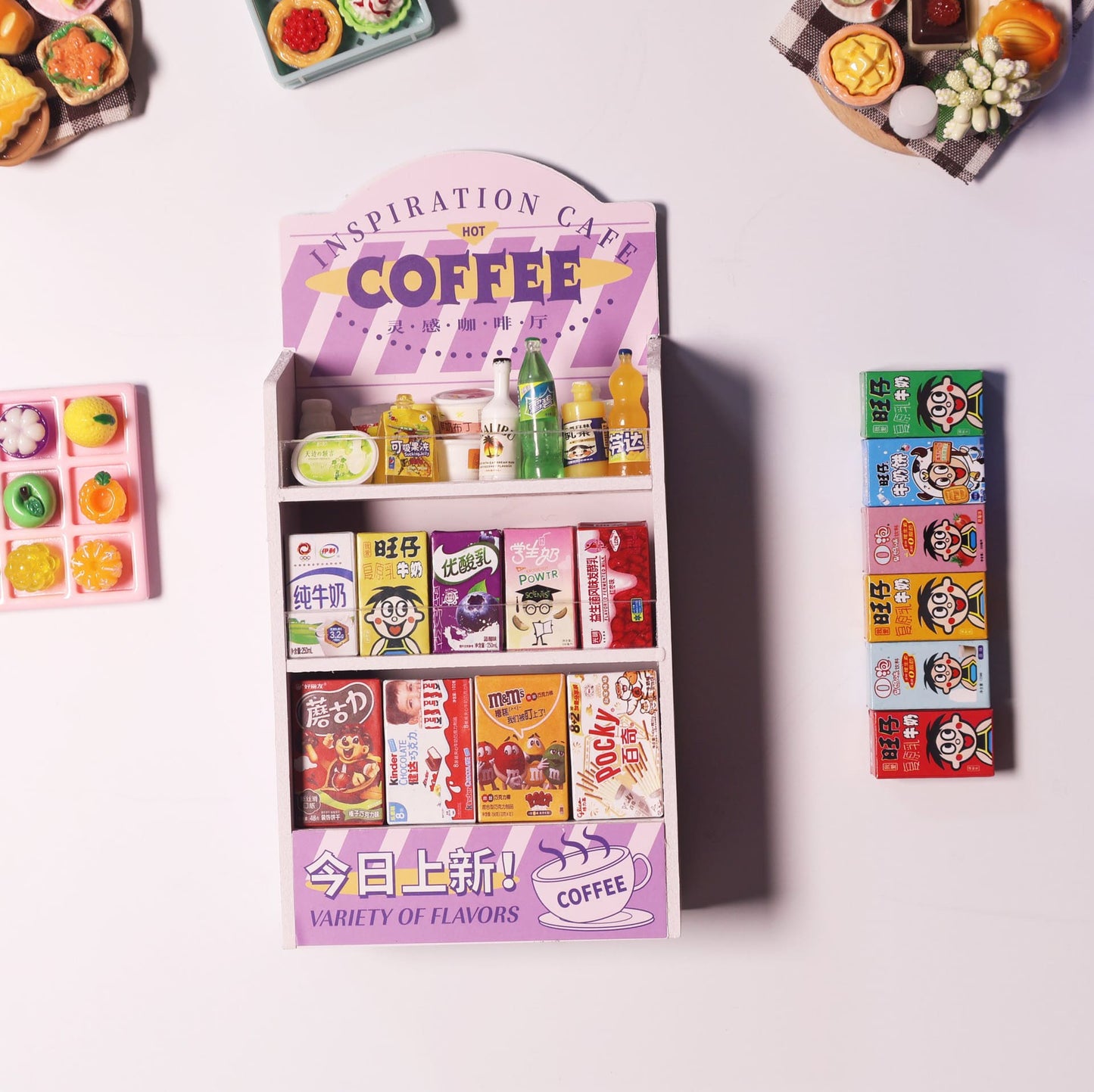 Coffee Shop Shelf + 50 Random Mini Snack Models
