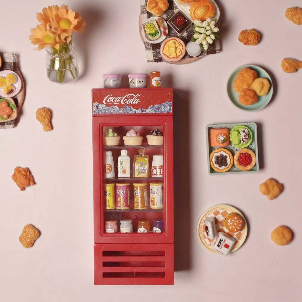 CocaCola Upright Freezer + 20 Mini Snack Models